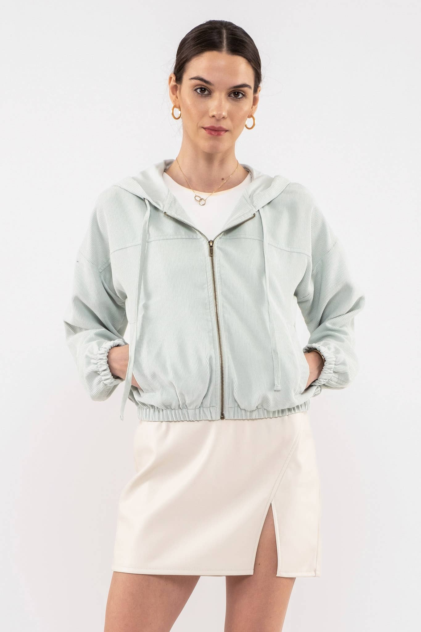 Blu Pepper – Blusão - Mulher por atacado – CASACO DE VELUDO COM ZÍPER9