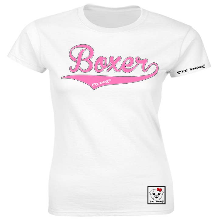 Boxer Dog Breed Pink Text for wholesale by MI DOG
