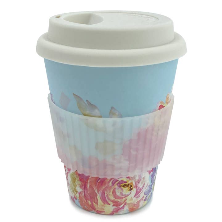 Magnolia Lounge - Wholesale Coffee/tea cup - Floral Reusable Bamboo Coffee Cup