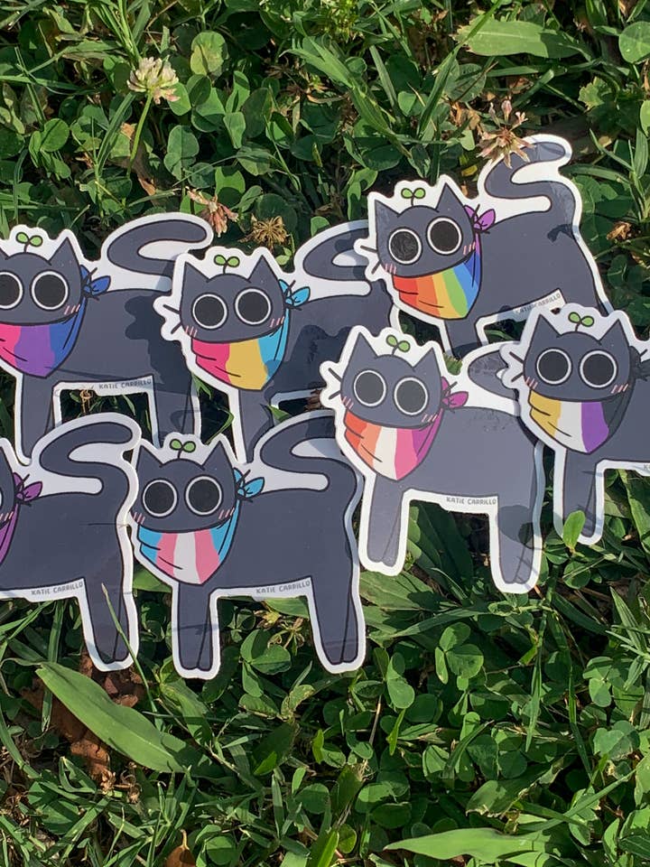 Pride Cat Stickers for wholesale by Katie Carrillo