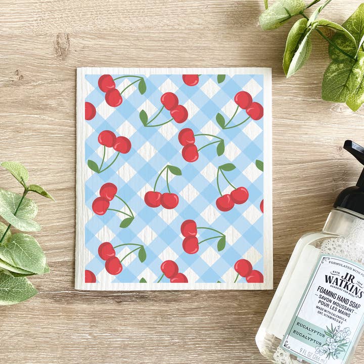 Motif à carreaux cerise - Chiffon suédois pour la vente par Lissi Designs