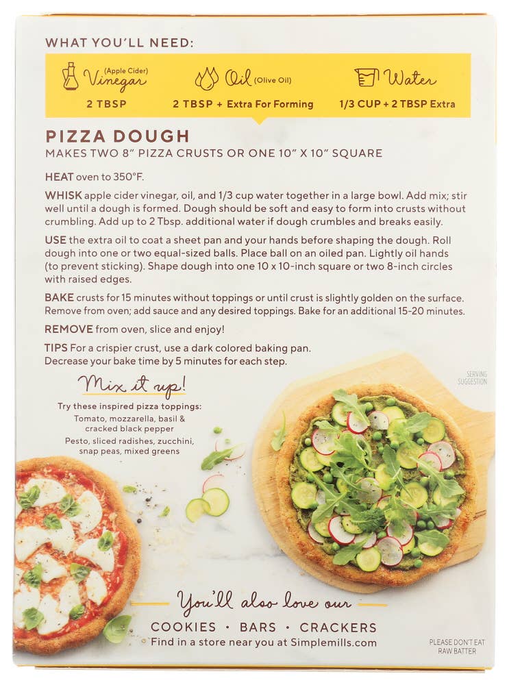 KeHE Distributors, LLC - Wholesale Bread Mix - Simple Mills Mix Pizza Dough 9.8 oz1