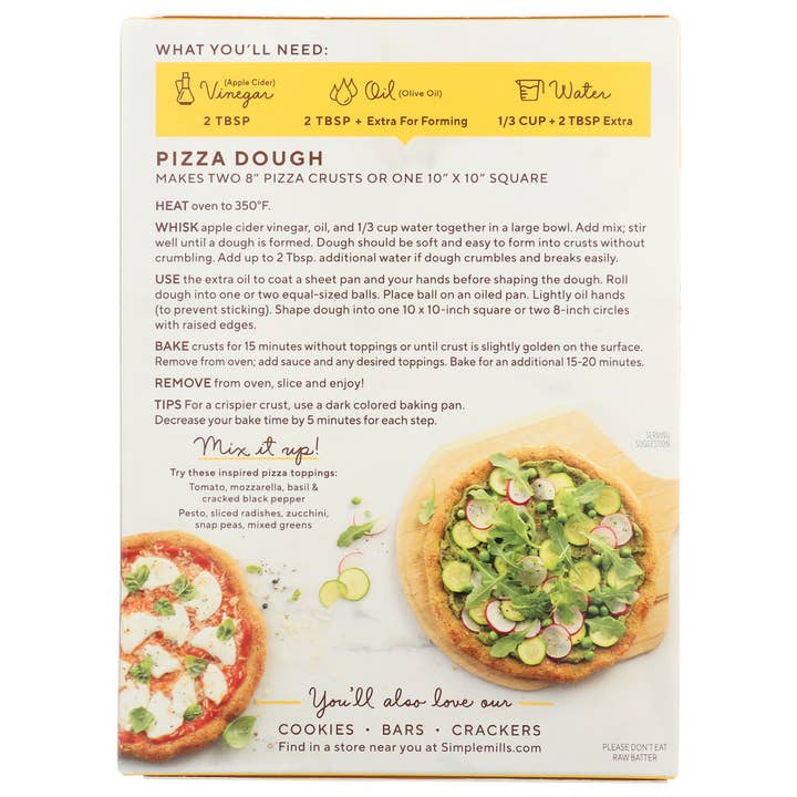 KeHE Distributors, LLC - Wholesale Bread Mix - Simple Mills Mix Pizza Dough 9.8 oz1