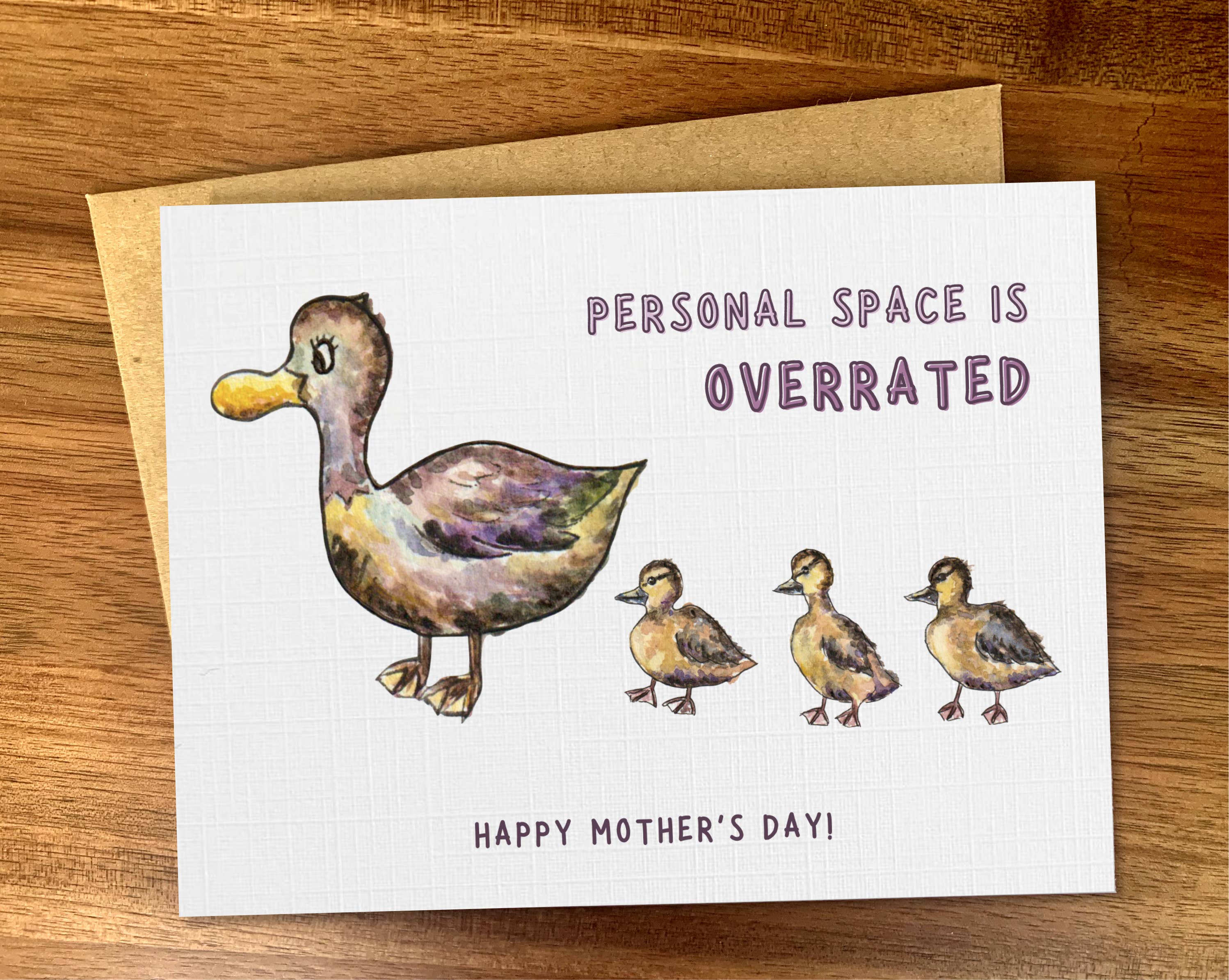 Pink Hill Press - Wholesale Baby Card - Cute ducklings baby shower card, Duck family new baby card2