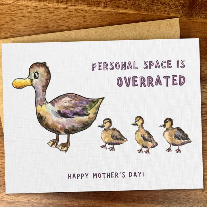 Pink Hill Press - Wholesale Baby Card - Cute ducklings baby shower card, Duck family new baby card2