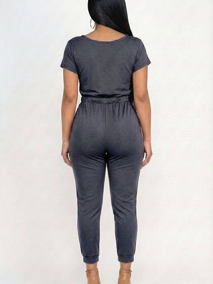 CAPELLA APPAREL - Wholesale Jumpsuit - Women's - Two-way Shoulder Drawstring Jumpsuit6