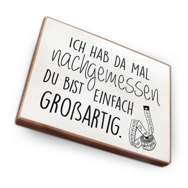 Imán de nevera de madera de haya - He medido. para venta al por mayor de wammi