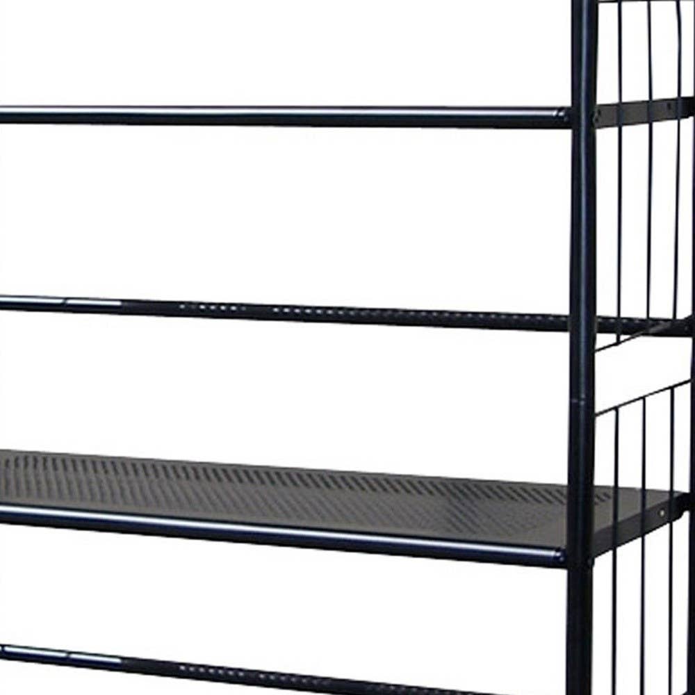HomeRoots - Wholesale Bookcase - Black Four Shelf Metal Standing Book Shelf5