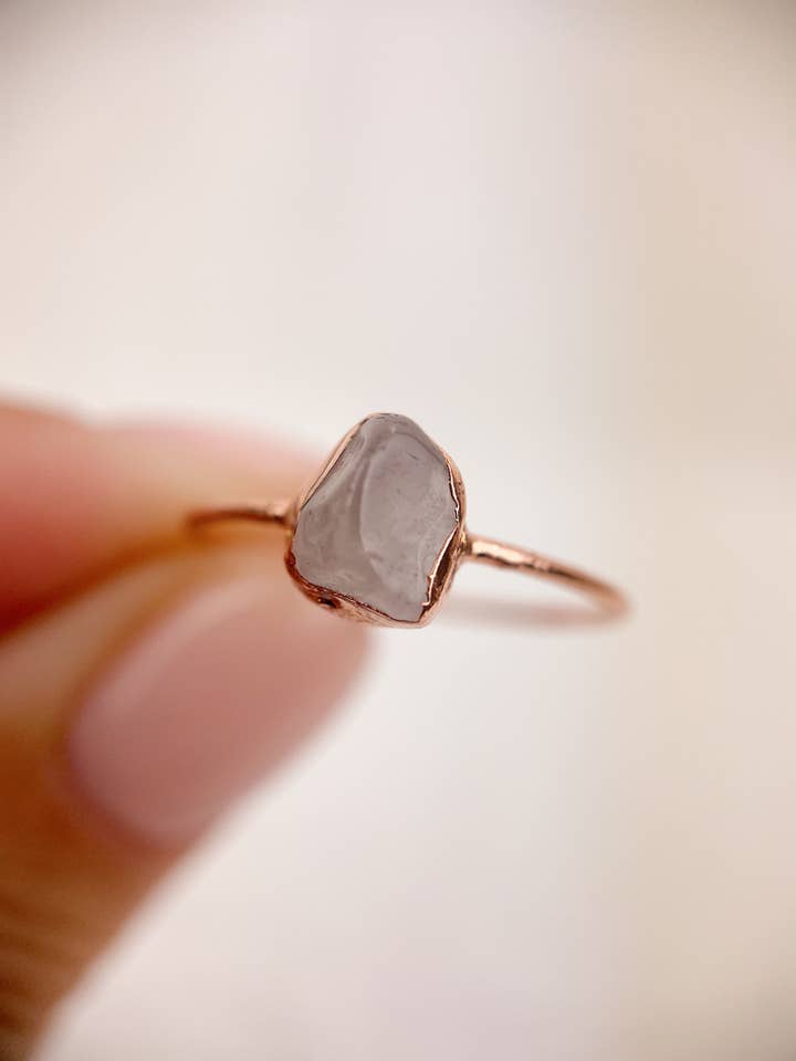 Rose Quartz Ring in Copper for wholesale by Lyon and Feather