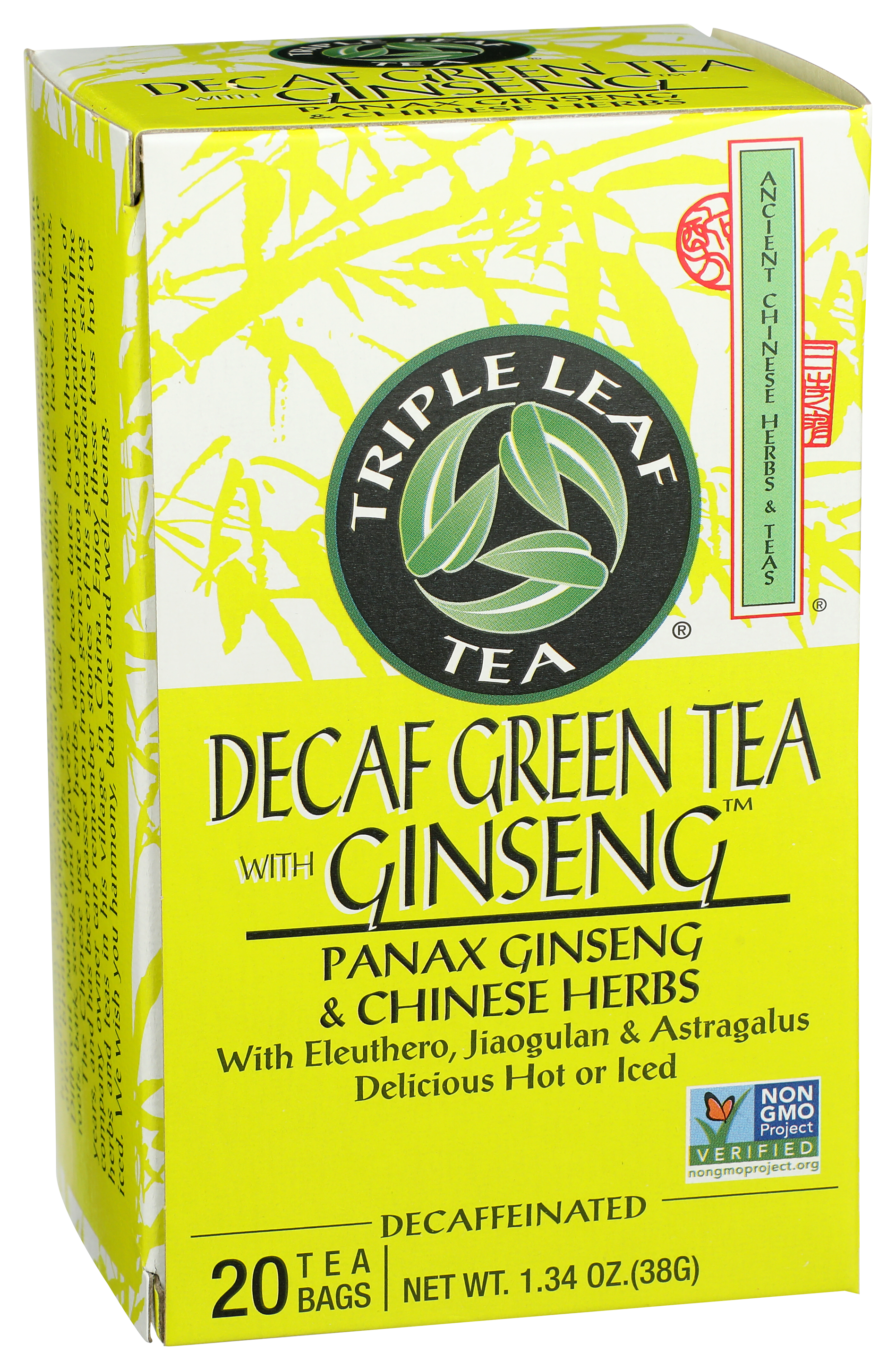 Triple Leaf Tea – wholesale Health/detox tea – Decaf Green Tea with Ginseng & Chinese Herbs1
