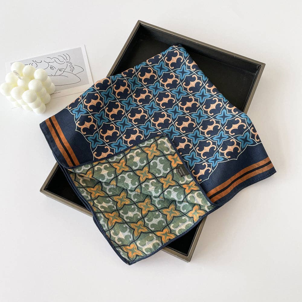 Dipped Shop - Wholesale Scarf - Women's - Elegant Flower Print Long Satin Scarf DP25G5013