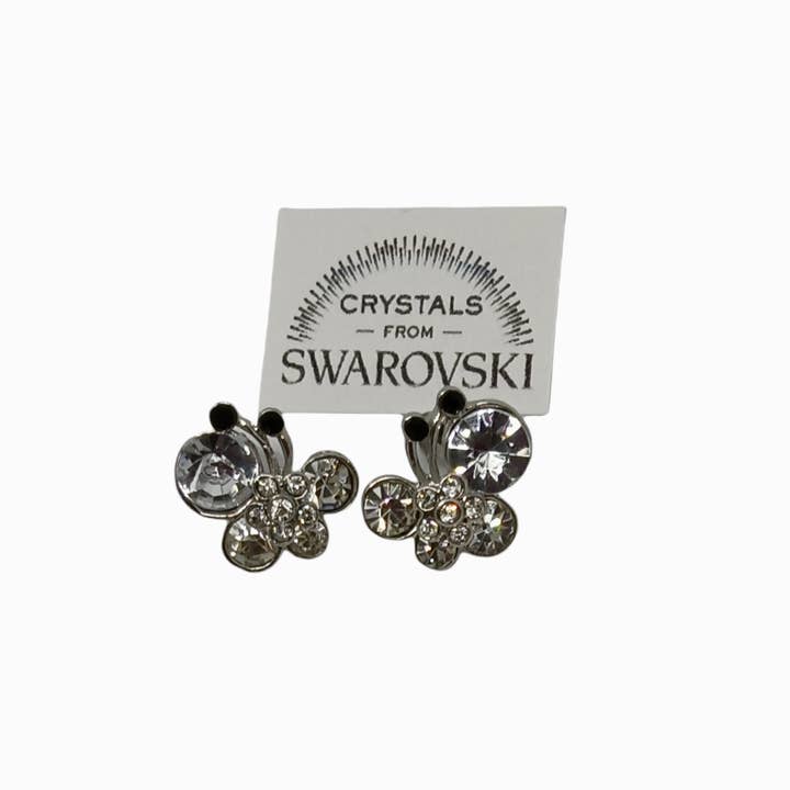 Silver stud earrings with Swarovski crystals for wholesale by HTB