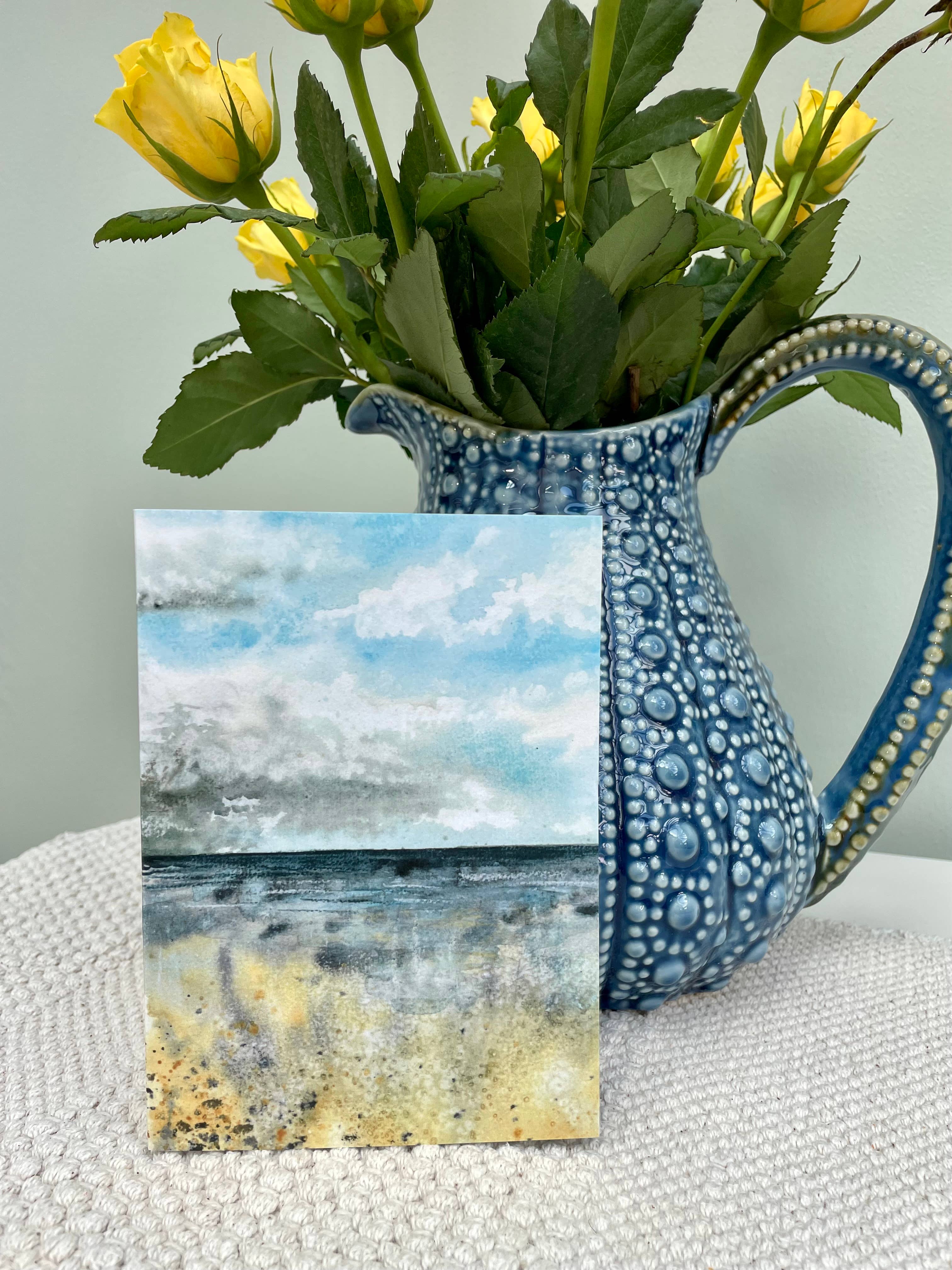 Charlotte Stone Art – wholesale Everyday greeting card – January Breeze Coastal Art Greeting Card- Blank Eco friendly2