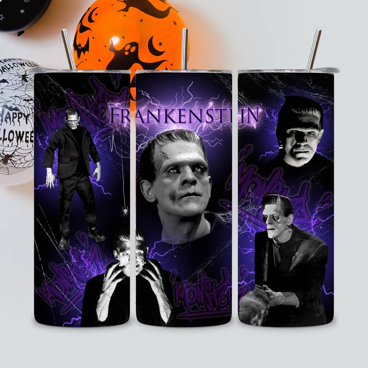 Frankenstein Tumbler for wholesale by Graveyard Offerings
