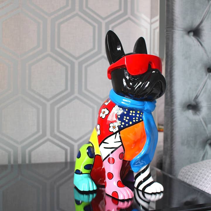 Interior Illusions Plus - Wholesale Decorative Figurine - Groovy French Bulldog with Glasses - 14" tall