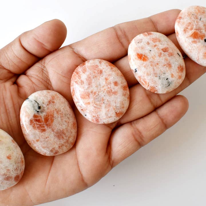 Soothing Crystals - Wholesale Spiritual Stone/Crystal - Sunstone Worry Stones, Pocket Crystal, Thumb Stones7
