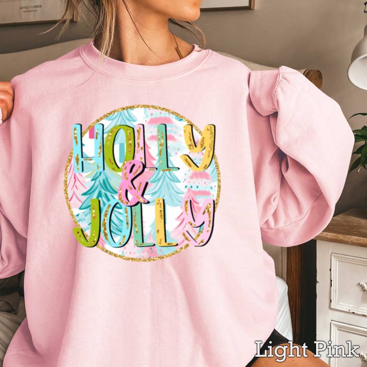 Shoppe SHC - Wholesale Graphic Sweatshirt - Women's - Holly And Jolly Christmas 2025 Graphic Sweatshirt Women’s1