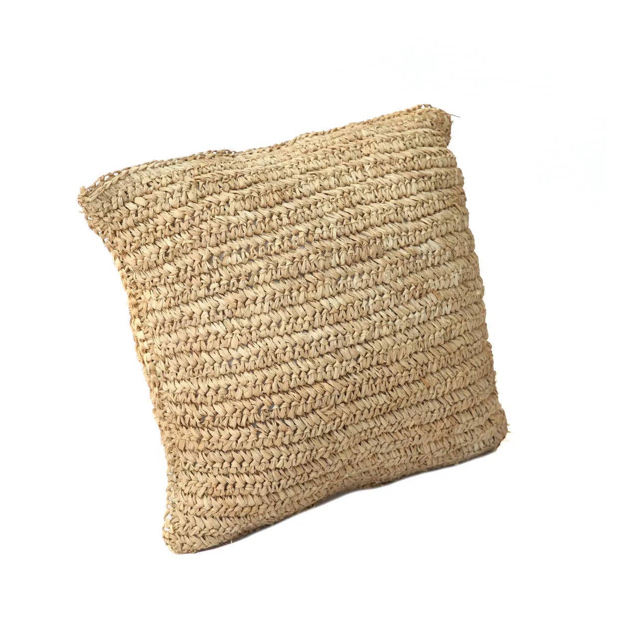 Bazar Bizar Living - Wholesale Throw Pillow Cover - The Raffia Flores Cushion Cover Square - Natural - 40x4010