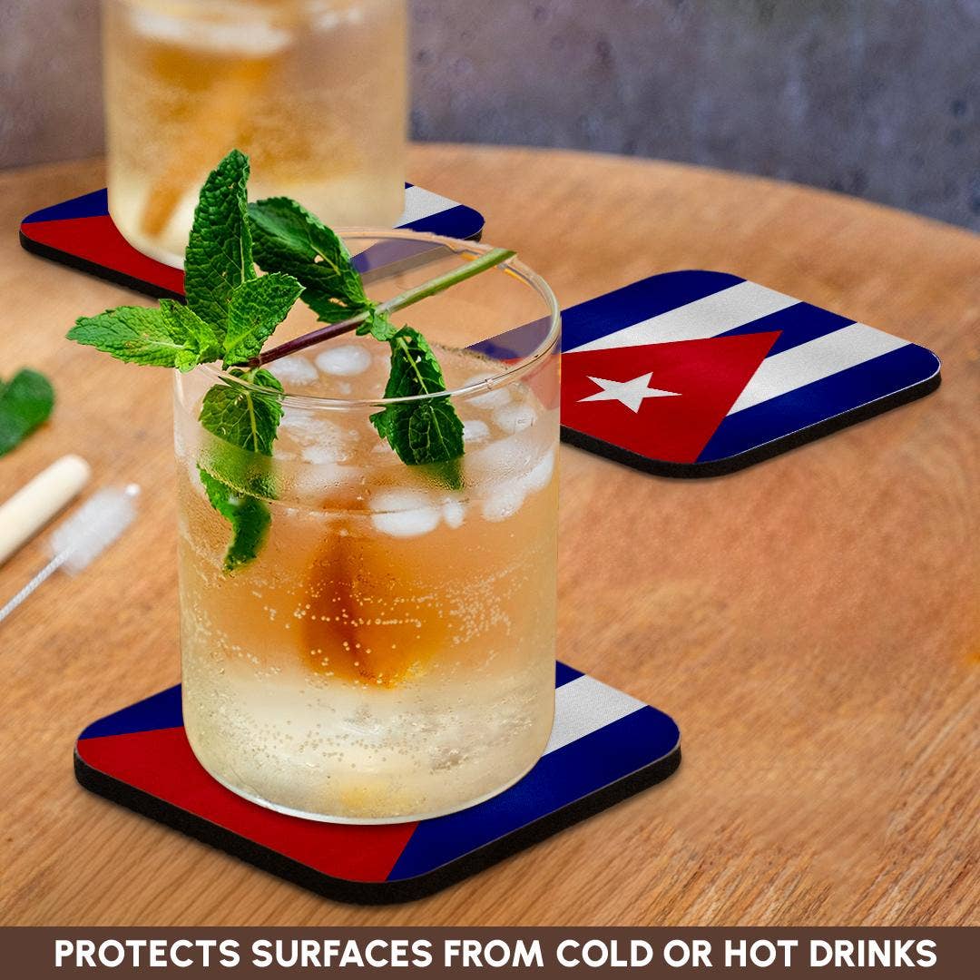 3dRose - Venta al por mayor Posavasos - 3dRose, Bandera de Cuba - Rayas azules cubanas triángulo rojo estrella blanca - País insular caribeño banderas del mundo, Posavasos9
