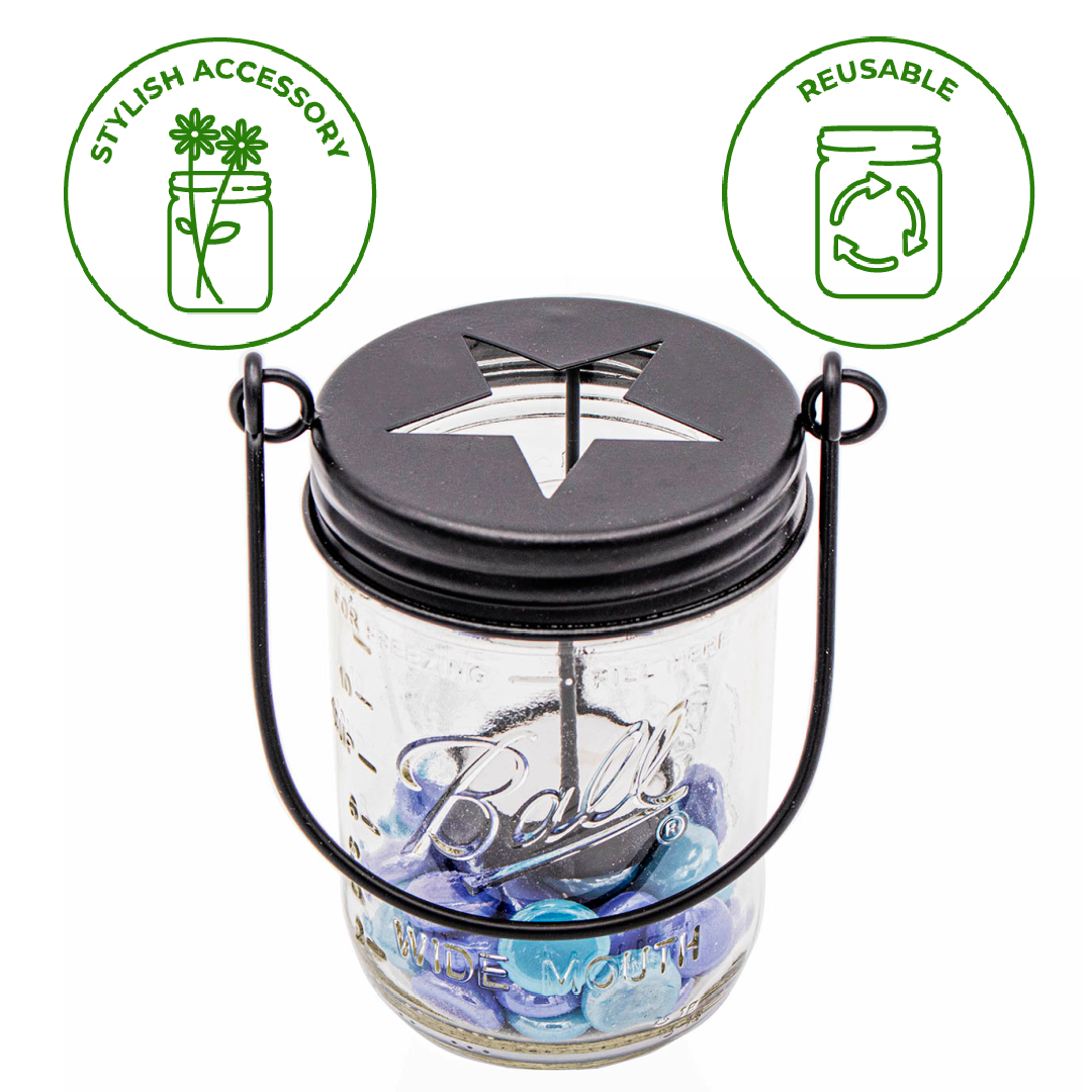 Mason Jar Lifestyle - Wholesale Candle Holder - Black Star Cutout Tea Light Candle Holder Lids With Handles6