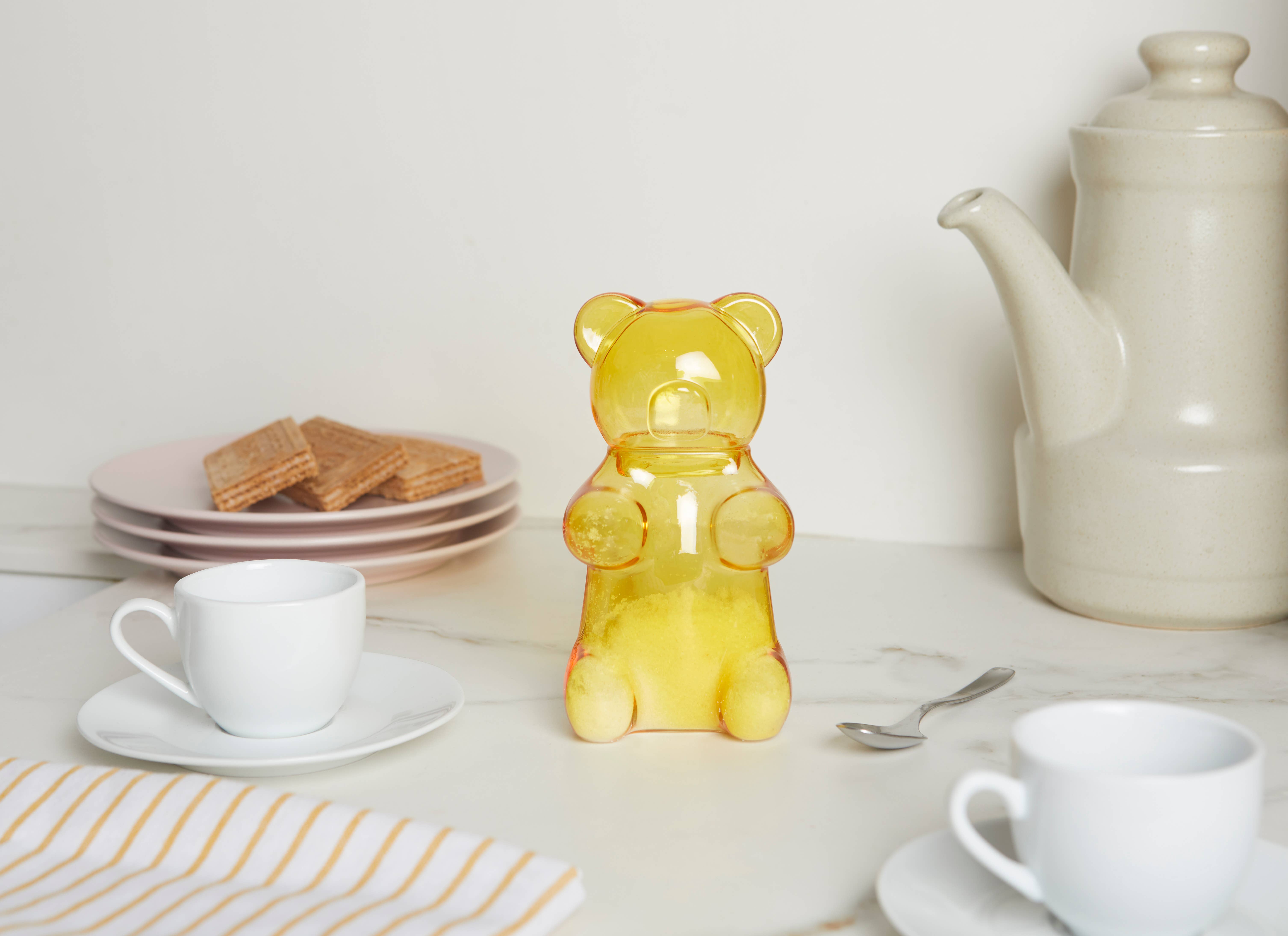 Balvi - Vendita all'ingrosso Zucchero - Zuccheriera Balvi a forma di orsetto gummy, gialla, 250 ml in vetro3