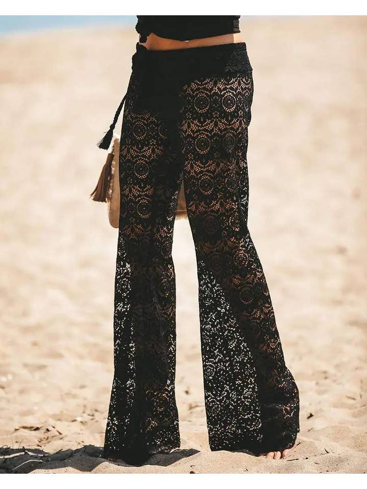 Queen Fashion – Engroshandel Strandbadekåbe – Dame – hule hæklede blondebukser med snor10