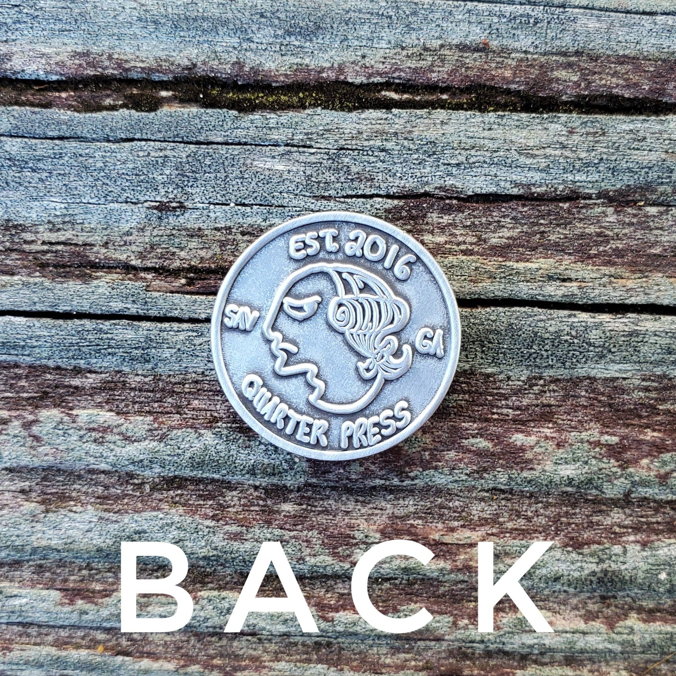 Quarter Press - Wholesale Keepsake Coin/Token - Antique Silver Coin! "One Fuck to Give"2