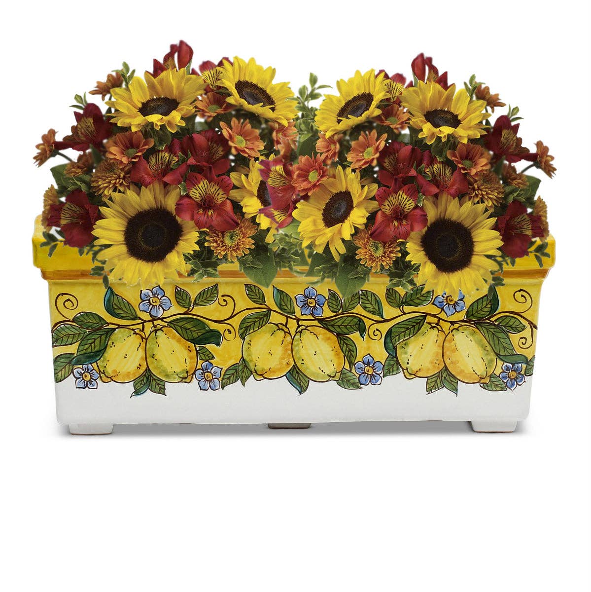Artistica - Deruta of Italy - Wholesale Planter Box - SICILIA: Jardiniere from Caltagirone YELLOW Lemon Design0