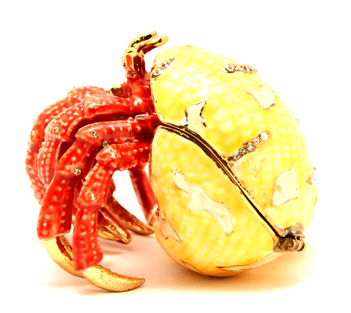 Ciel Collectables - Vendita all'ingrosso Portagioie/organizer per gioielli - Scatola portagioie a forma di granchio eremita. Realizzato a mano con smalto e cristalli Swarovski1