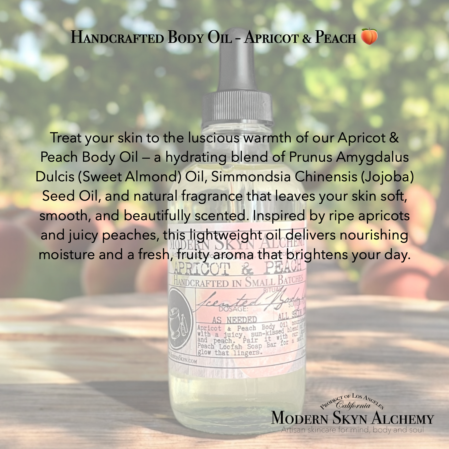 Modern Skyn Alchemy LLC. - Wholesale Bad/lichaamsolie - Abrikoos & Perzik Lichaamsolie2