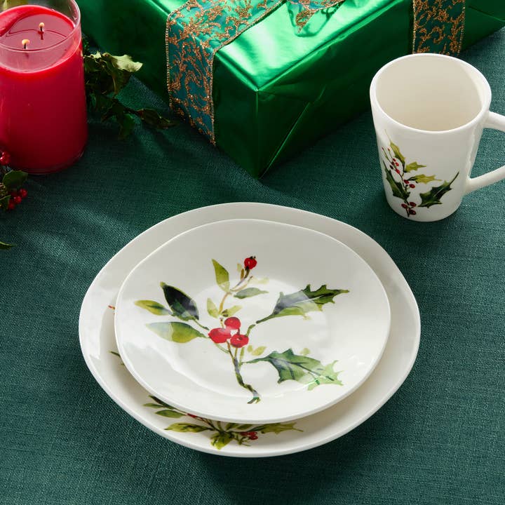 Holly and Vines Dessert Plate 9in asst. for wholesale by Certified International