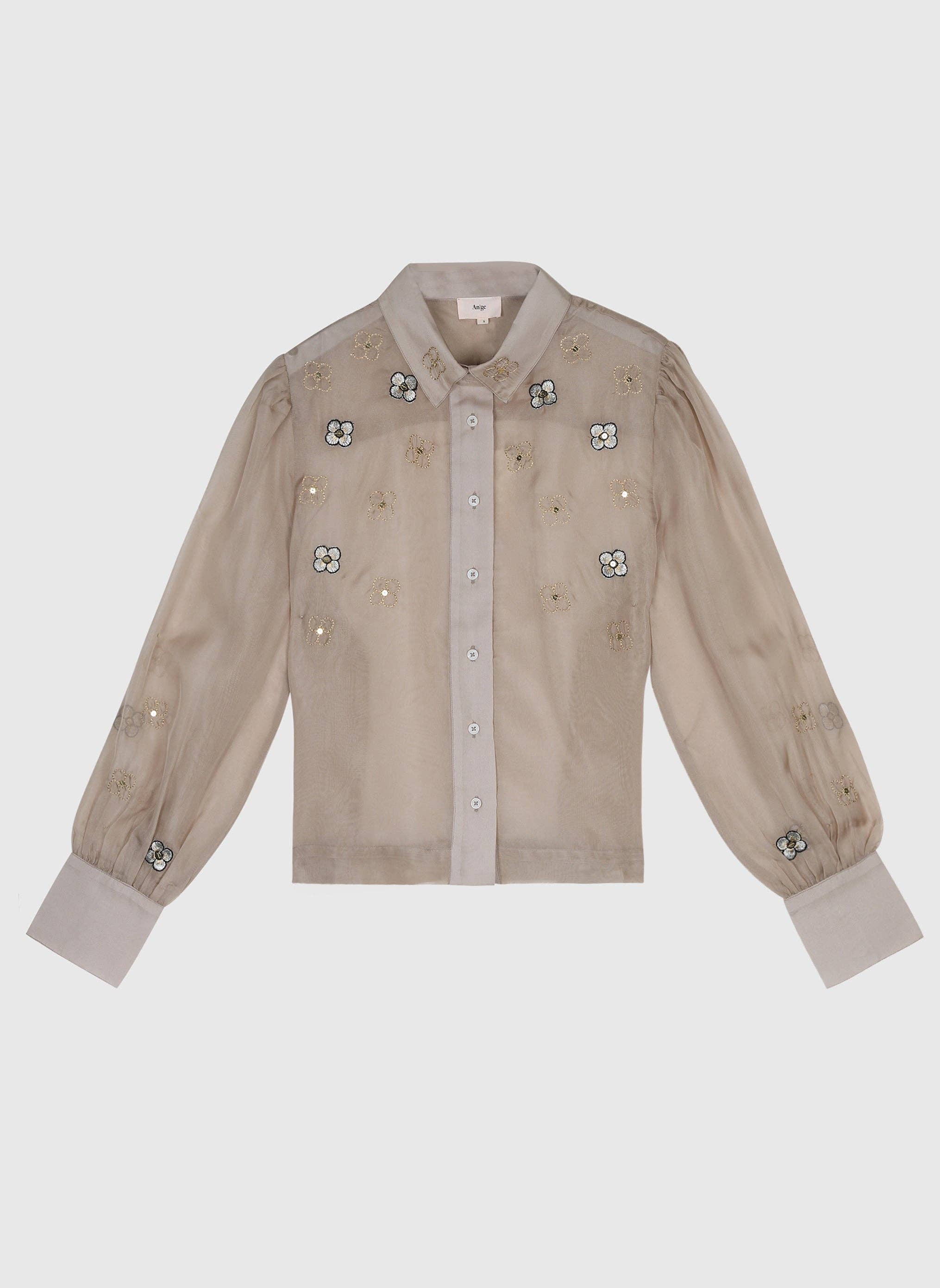 An'ge - Vente Chemise à col boutonné – femme - CHEMISE SANTONA taupe5