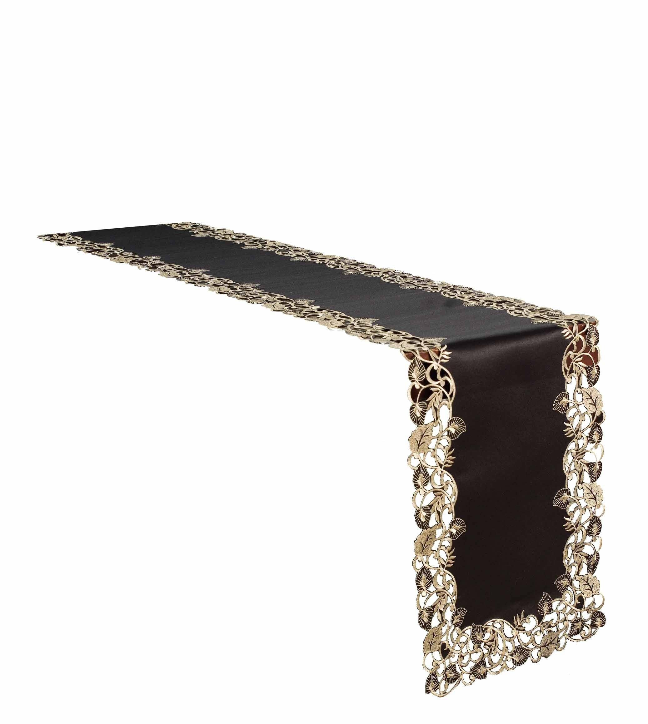 Decozen - Wholesale Tablecloth - Black Gold Table Linen Polyester Fabric4