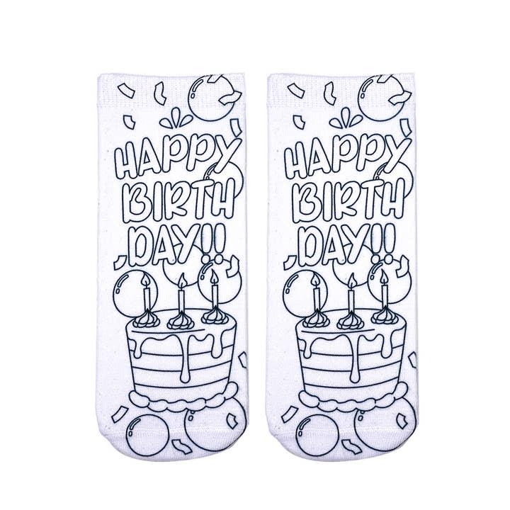 Living Royal - Vente Kit de bricolage – enfant - Chaussettes pour chevilles - Kit de coloriage à faire soi-même - Joyeux anniversaire