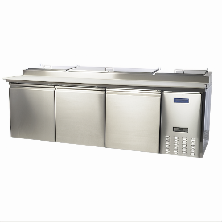 EcoQuality - Wholesale Kitchen Appliance - Refrigerated Counter, Pizza Prep Table, 3-section (12) 1/3 Size0