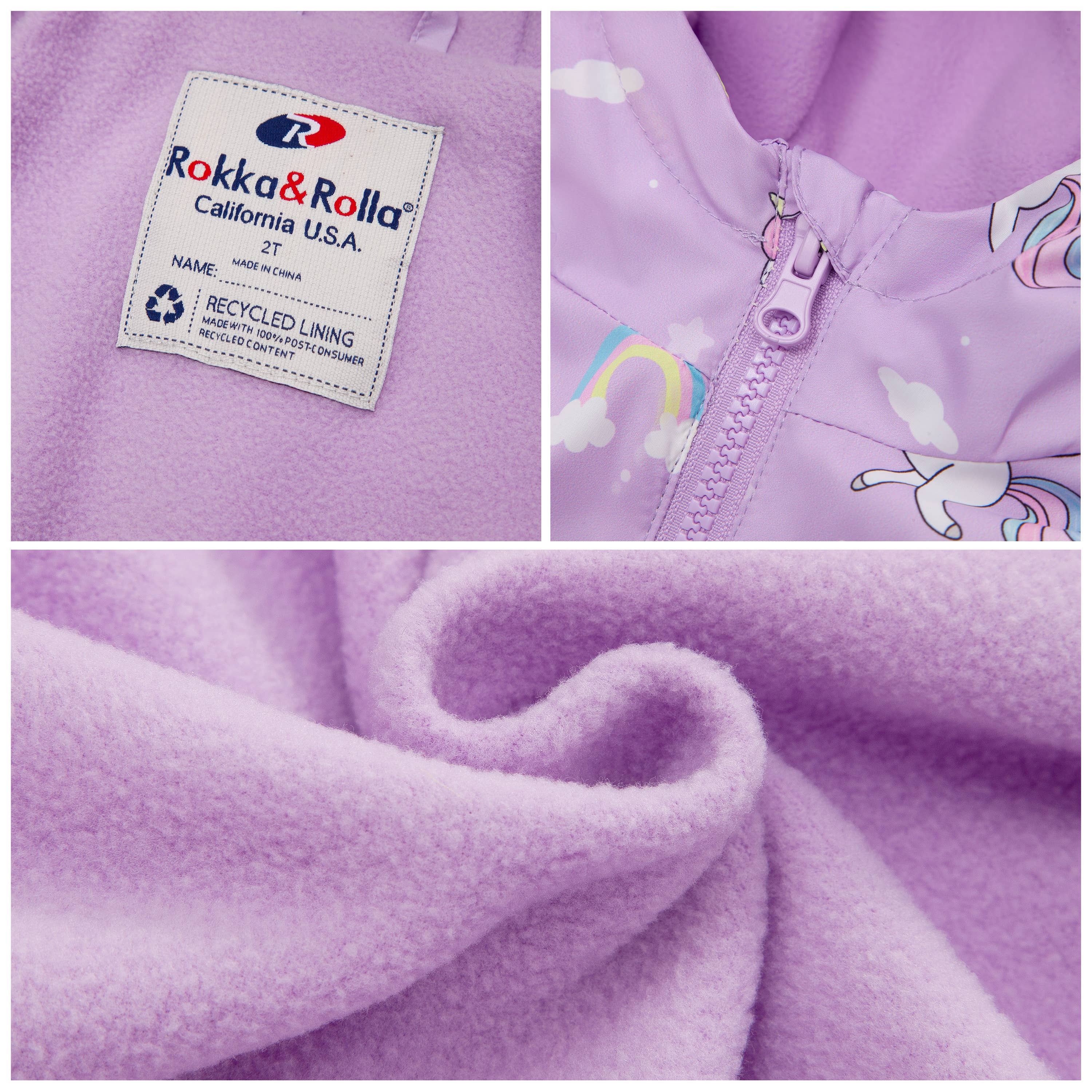 Rokka & Rolla - Wholesale Windbreaker - Kids - Toddler Girls' Fleece Lined Windbreaker Rain Jacket5