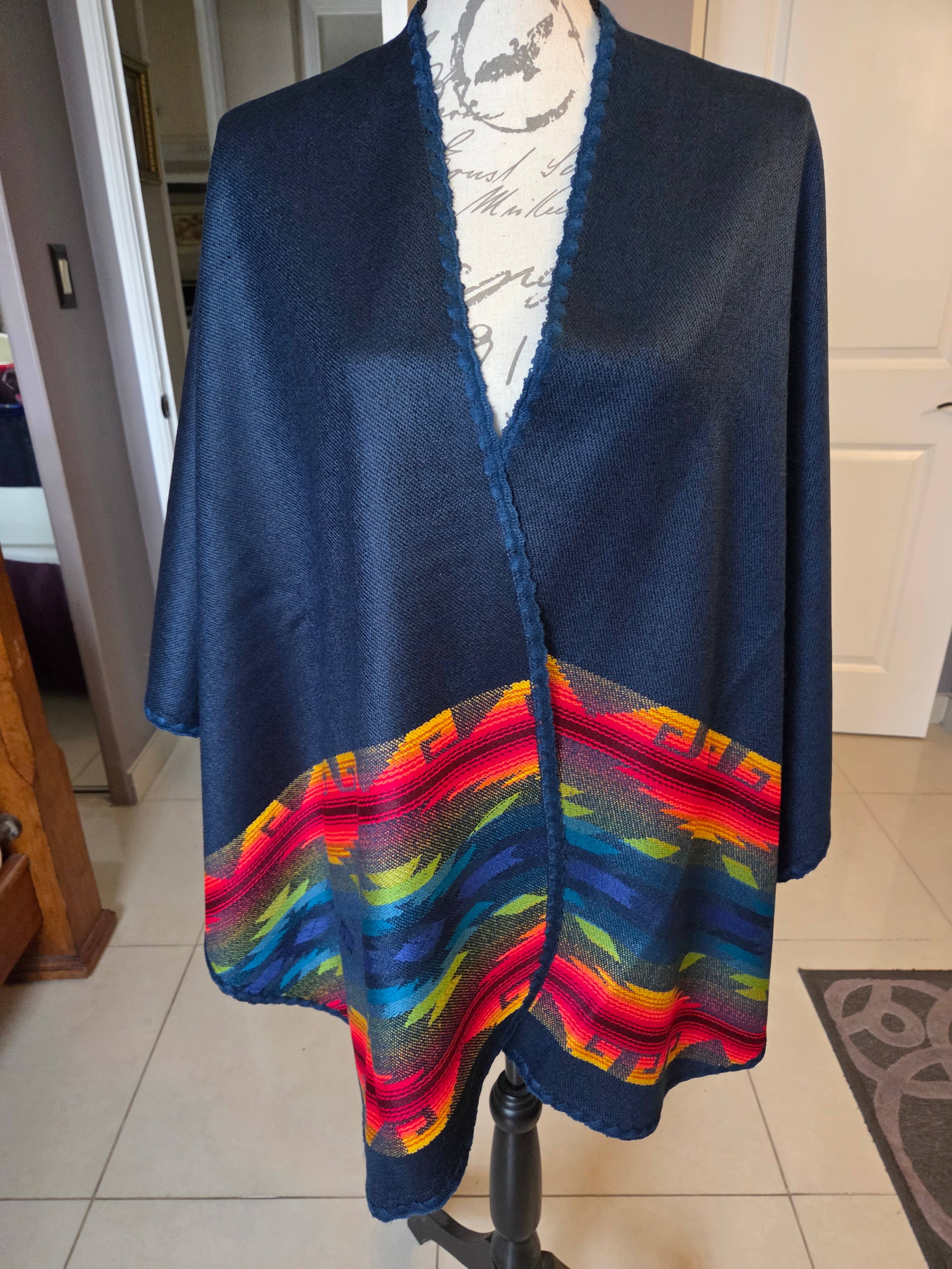 Treasure of ANDES - Vente Poncho – femme - Poncho andin artisanal RÉVERSIBLE Unisexe LIVRAISON GRATUITE3