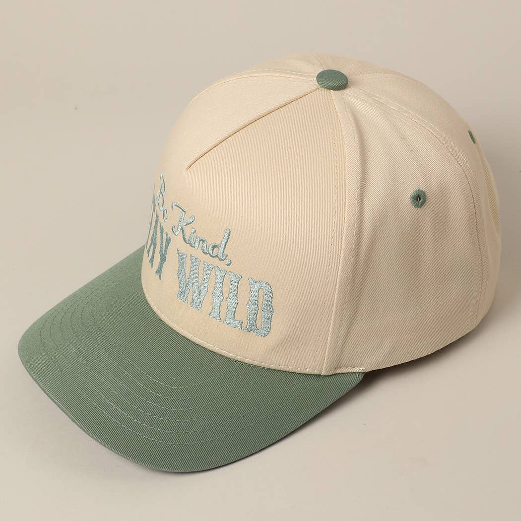 Fashion City - Wholesale Trucker Hat - Unisex - Be Kind Stay Wild Lettering Embroidery Trucker Hat21