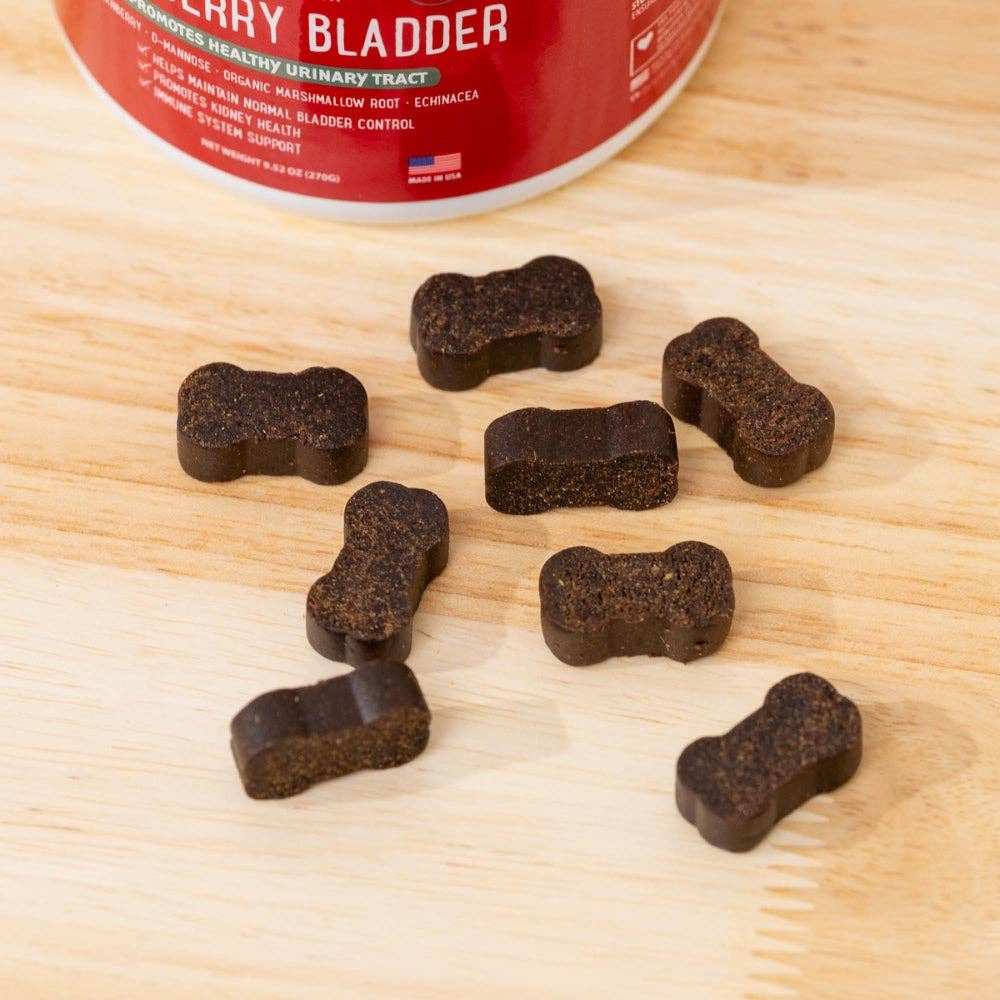 iHeartDogs.com - Vente Compléments alimentaires – chien - Soutien renforcé pour urines, vessie et reins chez les chiens – Canneberge, D-mannose et échinacée contre les infections urinaires fréquentes – 90 comprimés à mâcher - Faire2