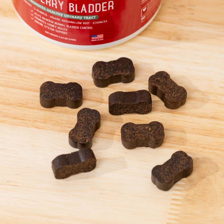 iHeartDogs.com - Vente Compléments alimentaires – chien - Soutien renforcé pour urines, vessie et reins chez les chiens – Canneberge, D-mannose et échinacée contre les infections urinaires fréquentes – 90 comprimés à mâcher - Faire2