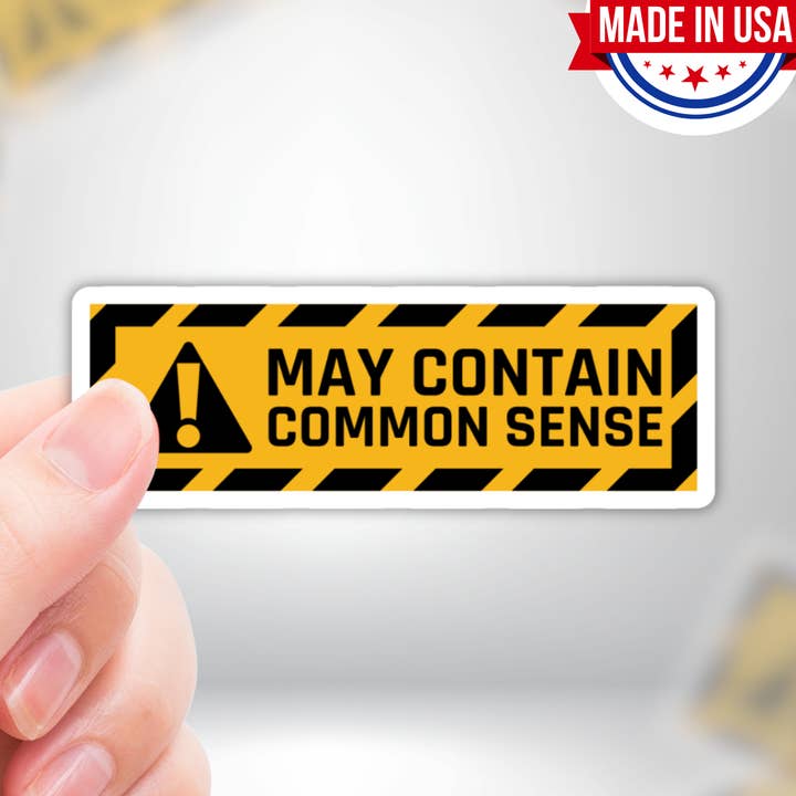 Kan Algemeen Verstand Bevatten Grappige Blue Collar Vinylsticker voor wholesale door Coyote Color