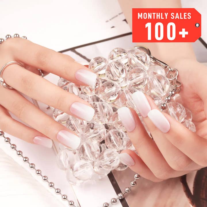 Elegante Ombre French Manicure semi-uitgeharde gelnagelstrips | Aria - 2380 voor wholesale door Danni & Toni