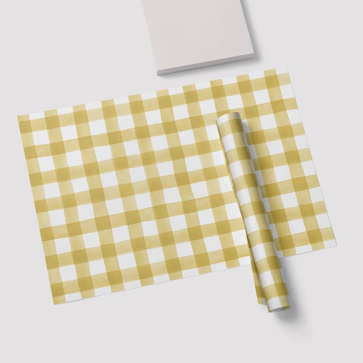 Almofada de placemat guingão amarelo por atacado de JOSIL Paperie & Gift