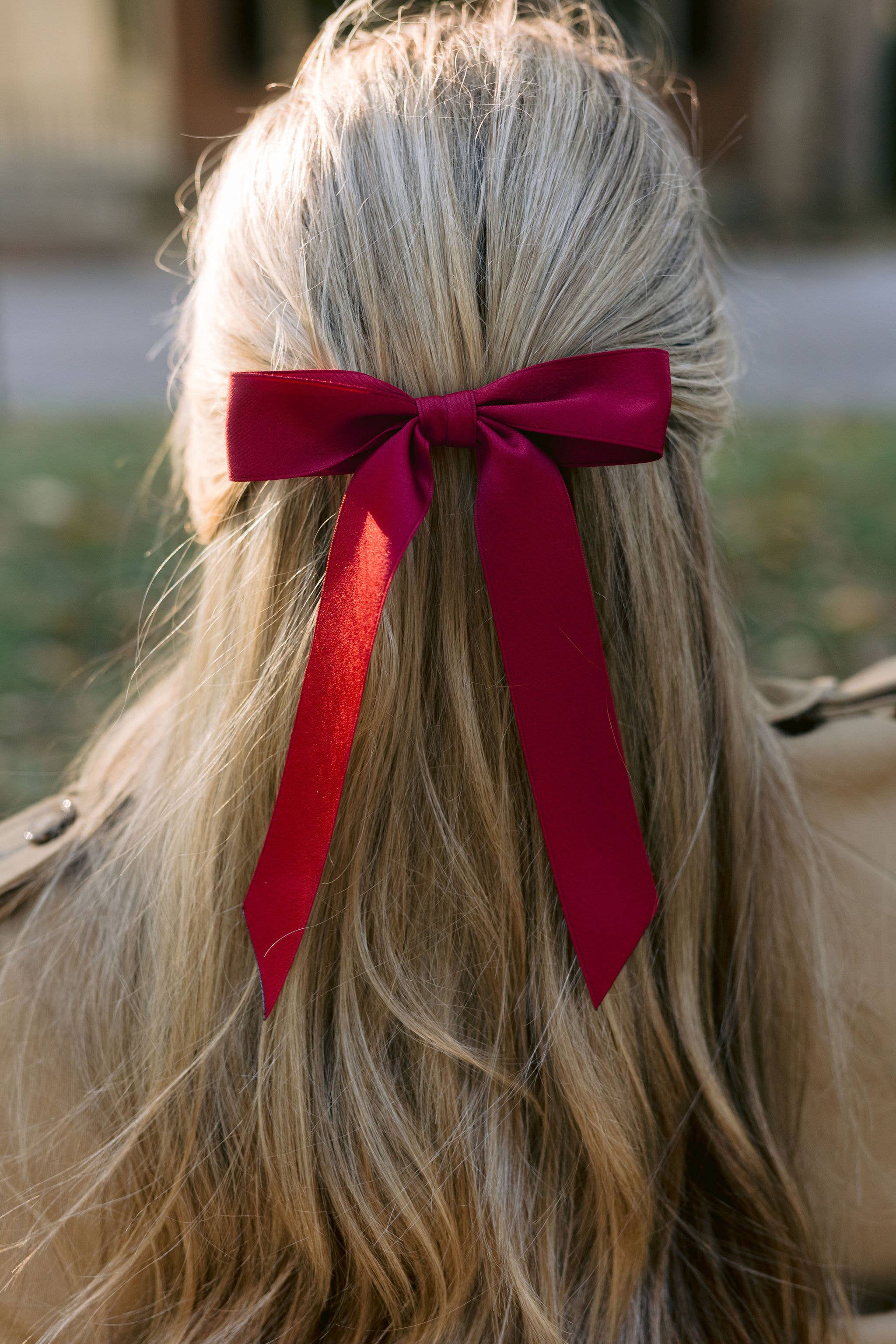 Grace & Grandeur - Wholesale Hair Bow - Women's - Medium Matte Satin Hair Bow Barrette | Florence Bow43