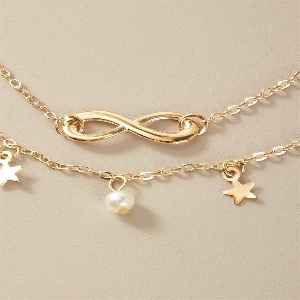 Perimade & Co. LLC - Wholesale Anklet - Star Mobius Layered Ankle Bracelet Anklet in Solid Copper3