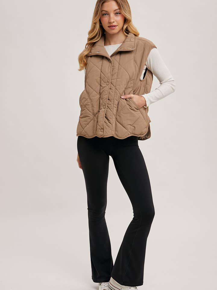 Bluivy - Vendita all'ingrosso Gilè imbottito - Donna - GILET IMBOTTITO TRAPUNTATO CON TASCHE19