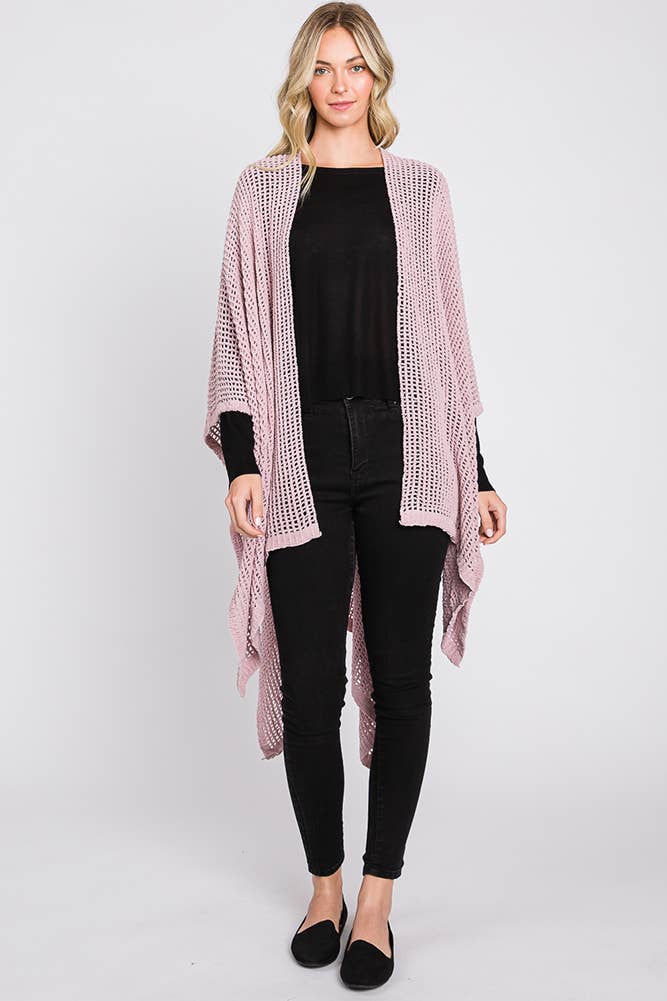 Hana - Wholesale Cardigan - Dames - Solid Chenille Crochet Ruana9