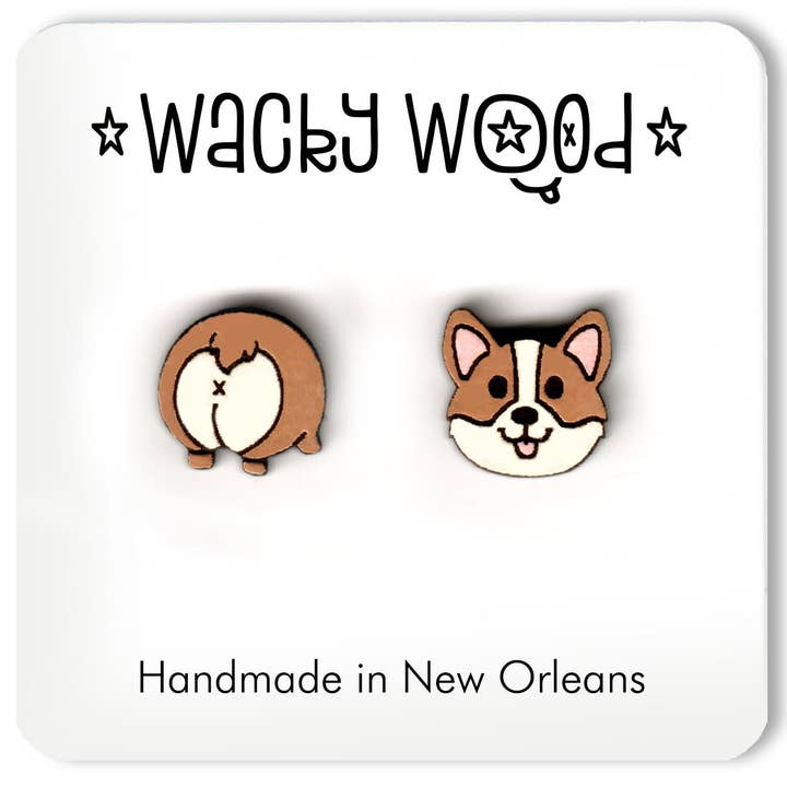 Corgi Butt-Ohrringe, Hundeliebhaber, Ohrstecker für den Großhandel von Wacky Wood