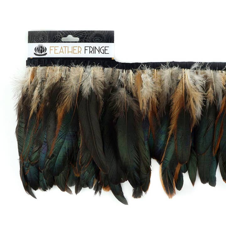 Zucker Feather Products – Großhandel Bastelzubehör – Halbbronze-Irid Coque Fringe Natural2