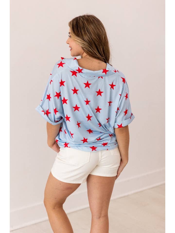 The Cara Light Blue Stars for wholesale on Faire